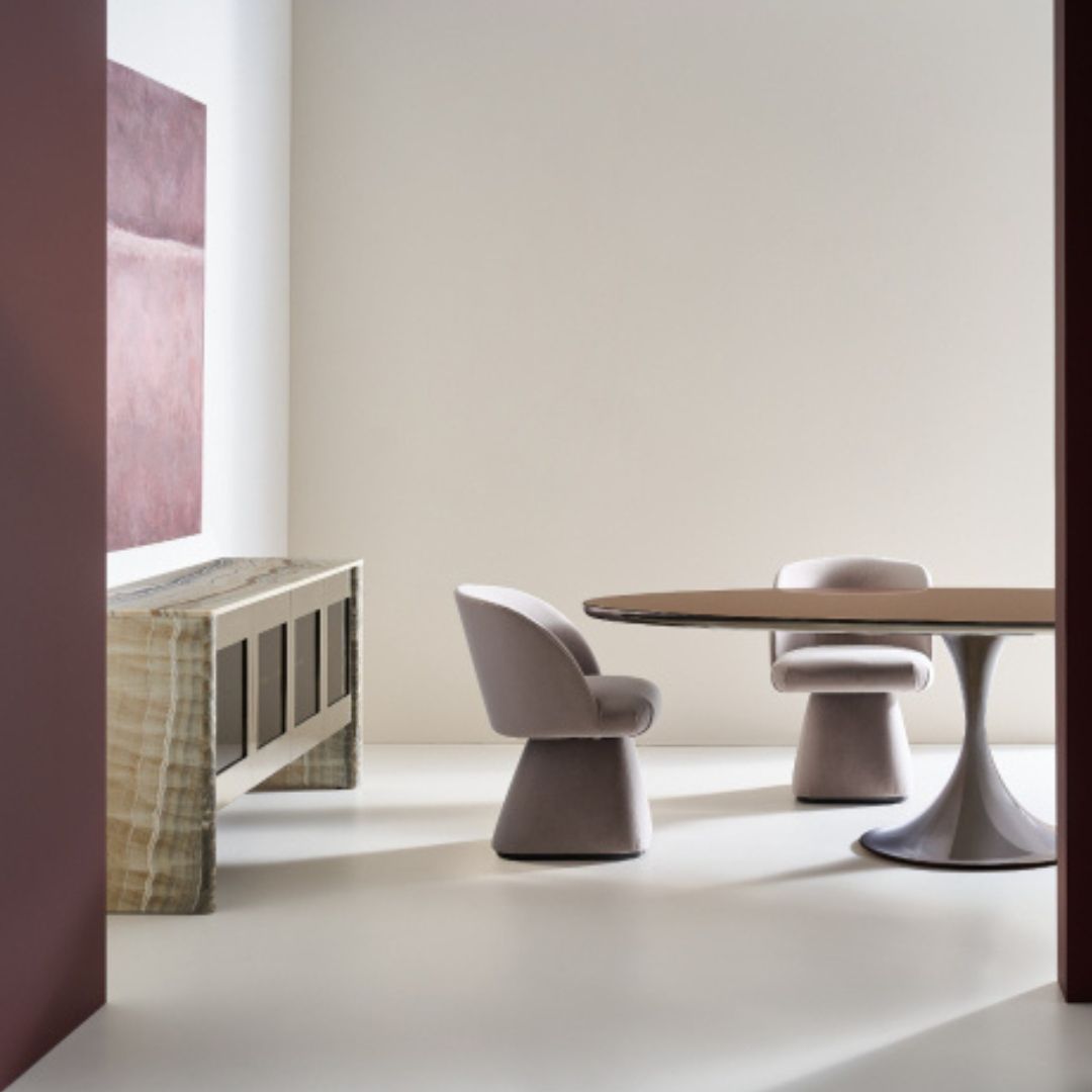 Elevate your dining experience with the Semper Oval Dining Table in Bronze. Stylish and spacious at 244 cm, it's perfect for gatherings and timeless elegance.