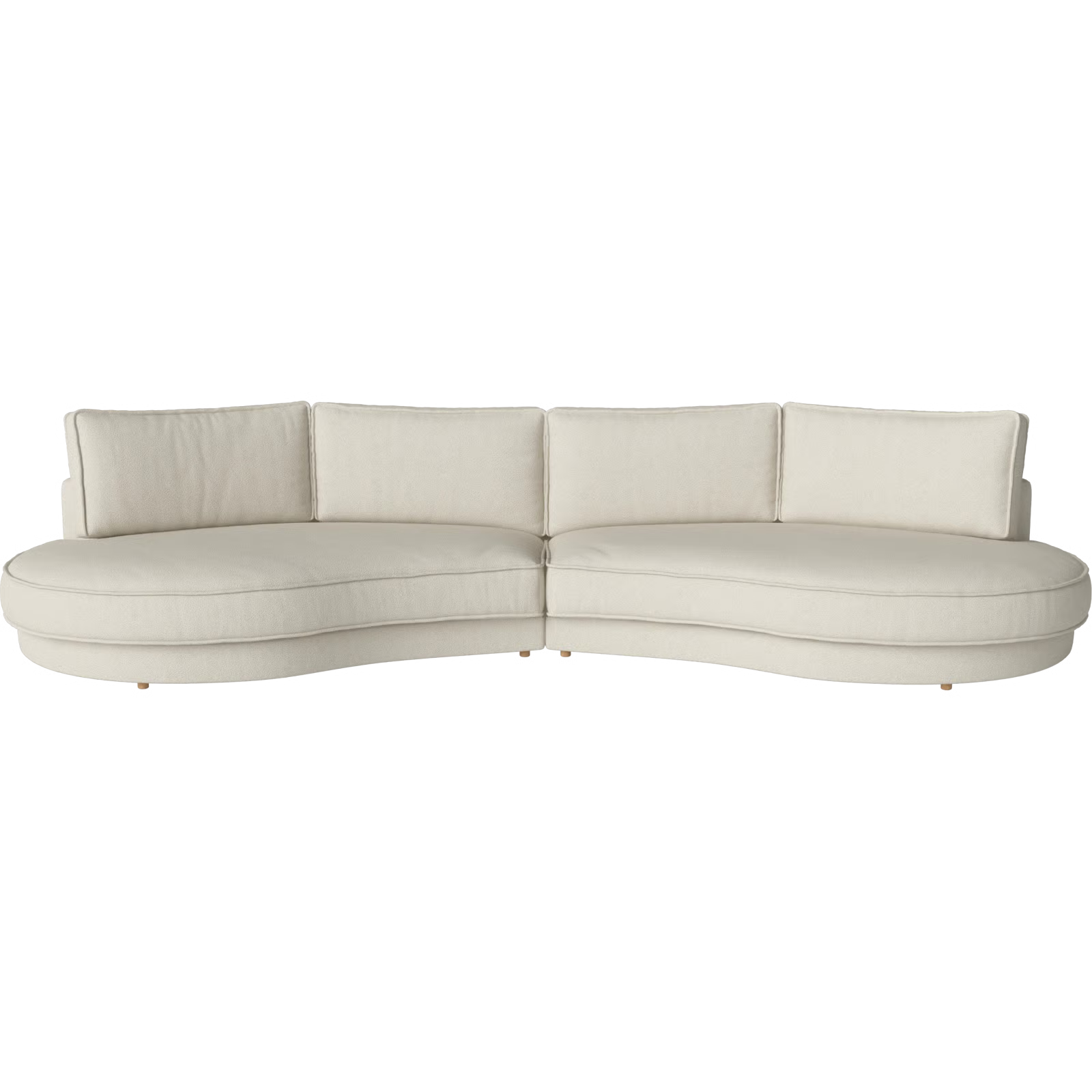 Noora 2 Seater Sofa - Curved - Paza Bouclé & Texture - Beige (Brand New)