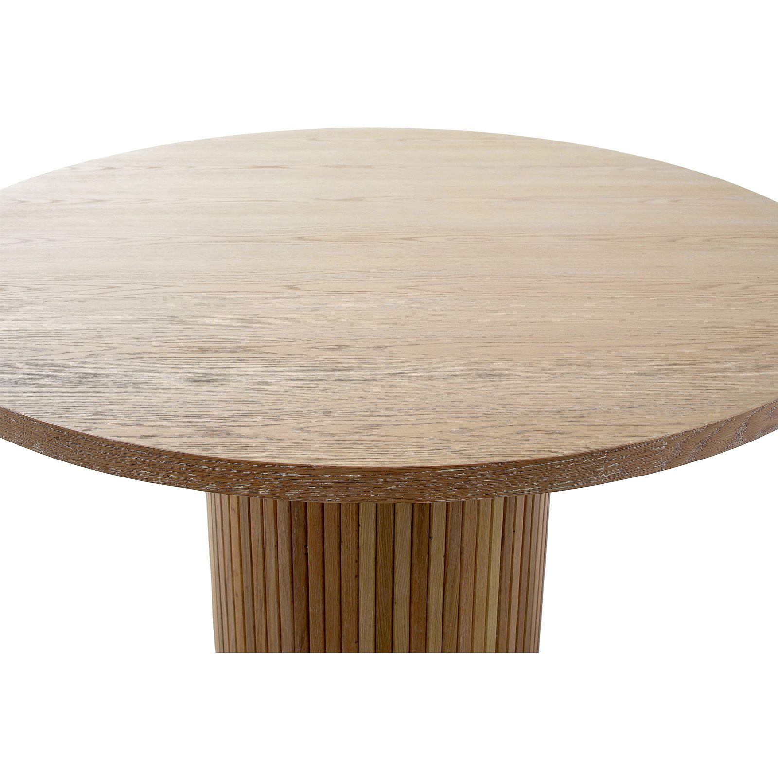 Readed Oak Round Dining Table