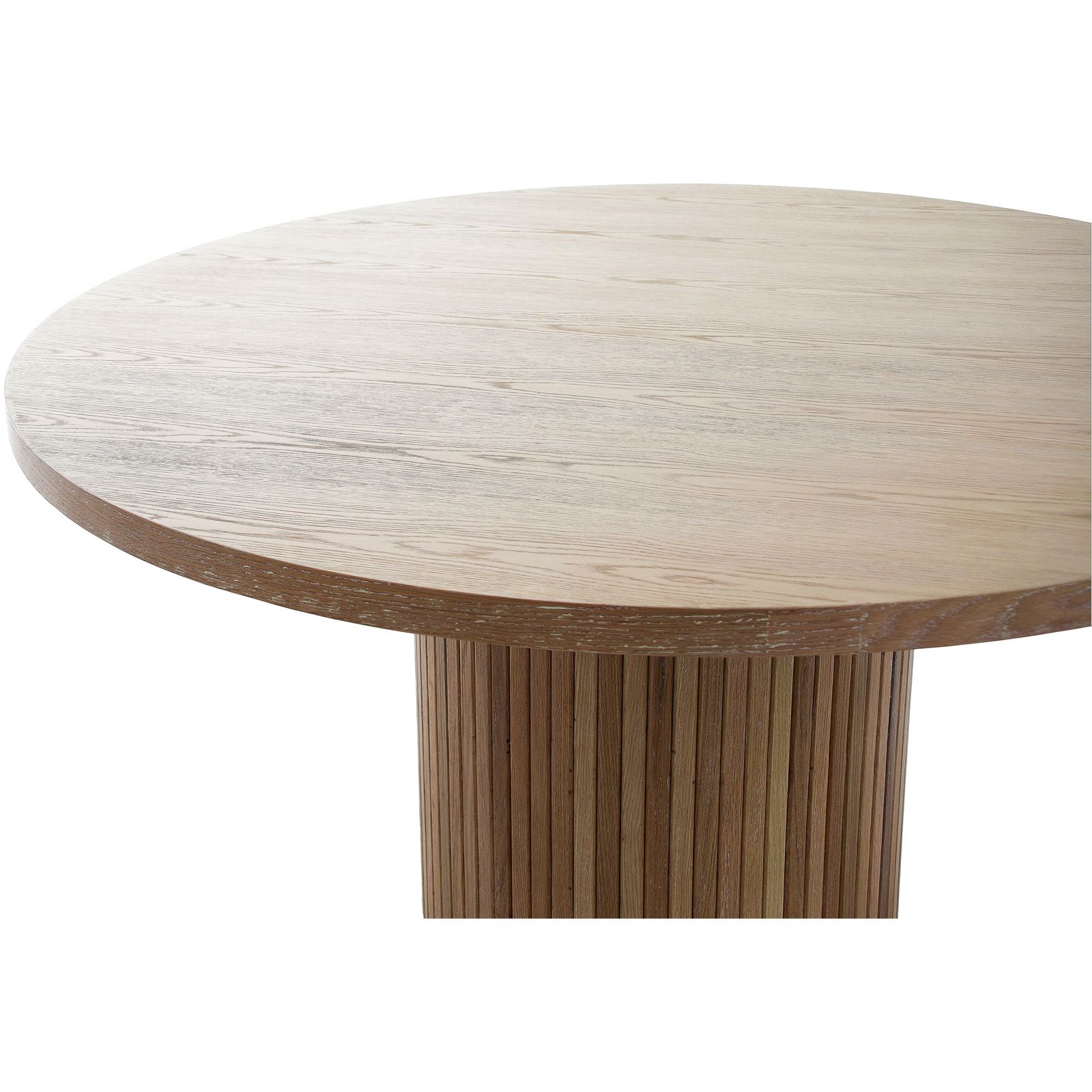 Readed Oak Round Dining Table