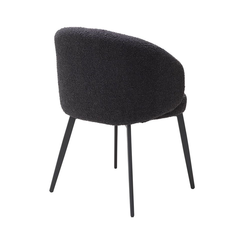 Eichholtz Lloyd Dining Chair with Arms Boucle Black Eichholtz Seating Sweetpea Willow