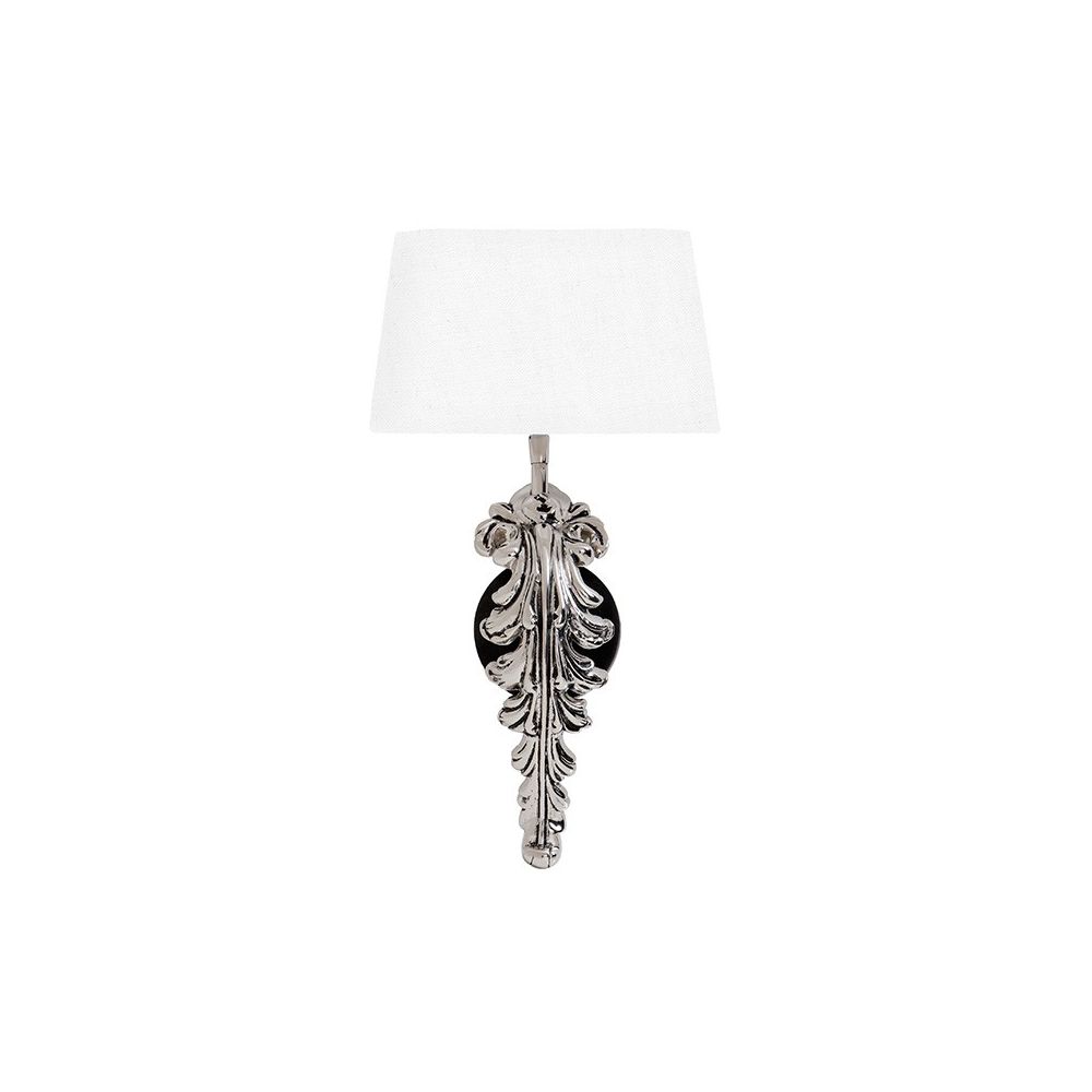Luxury nickel floral stemmed wall lamp with white shade 