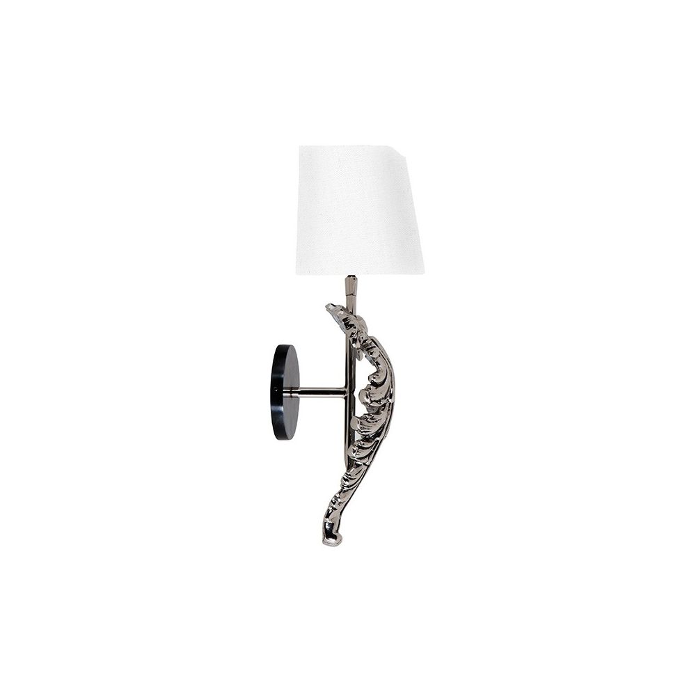 Luxury nickel floral stemmed wall lamp with white shade 