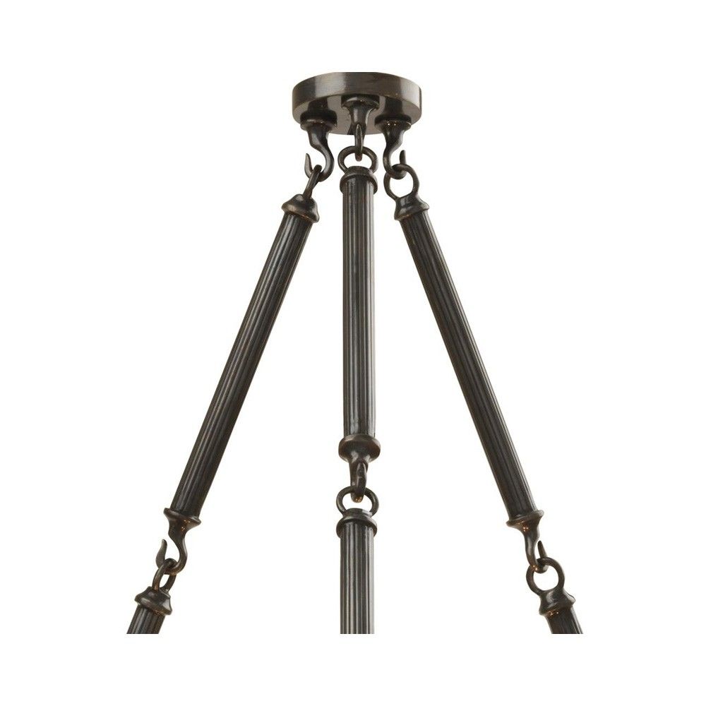 Eichholtz single, gunmetal finished clear glass chandelier