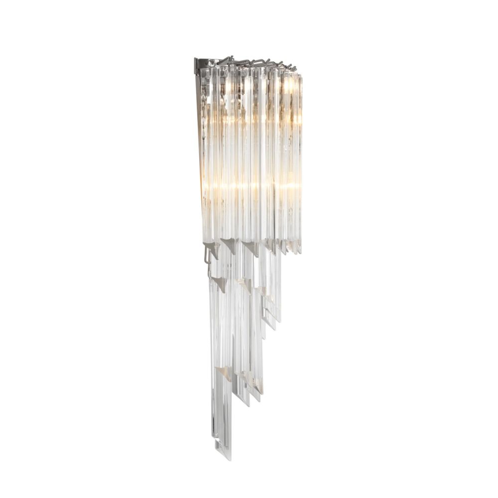 Luxury hanging, layered cut glass detailed wall lamp