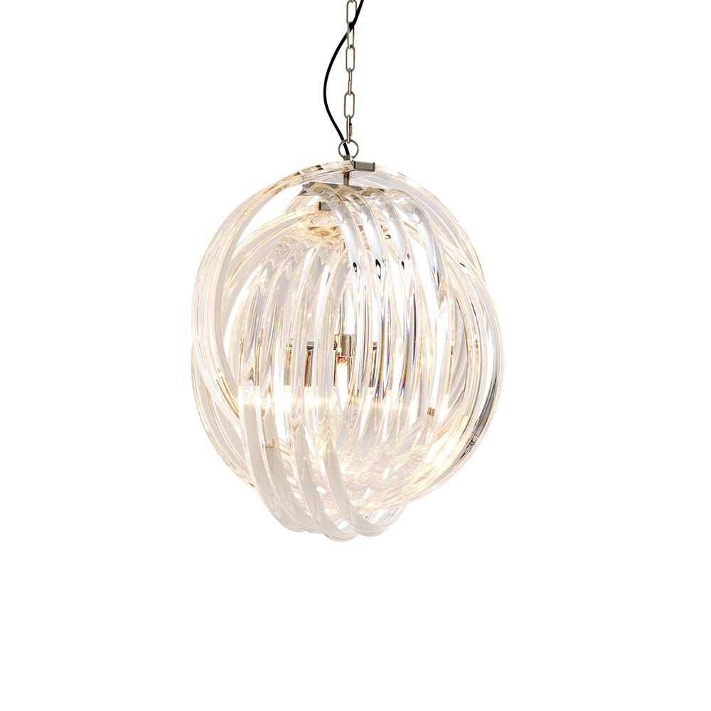 Eichholtz medium, acrylic and nickel finished chandelier