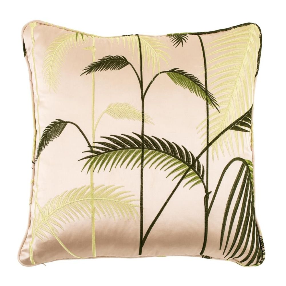 Asymmetrical palm leaf pattern cushion