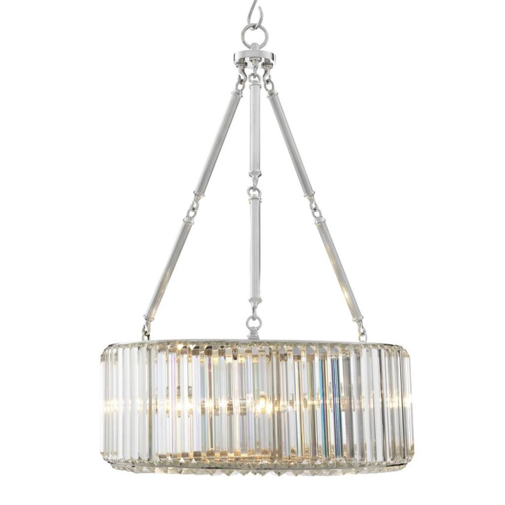 Art-deco single tier glass crystal double chandelier