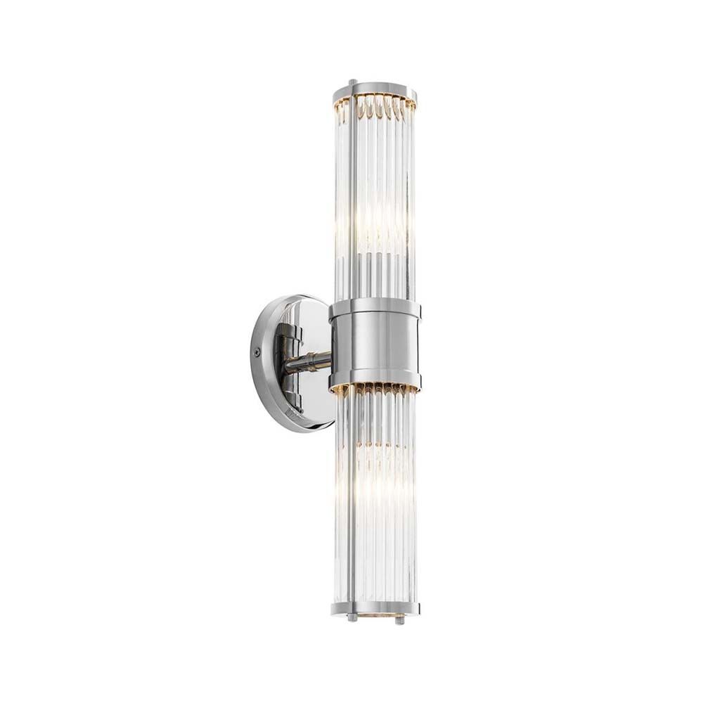 Eichholtz polished stainless steel and glass double wall lamp