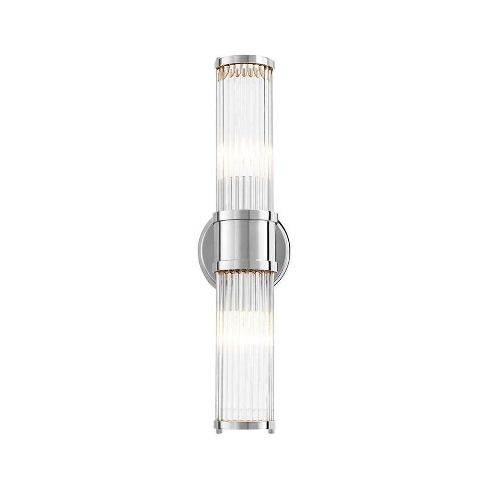 Eichholtz polished stainless steel and glass double wall lamp