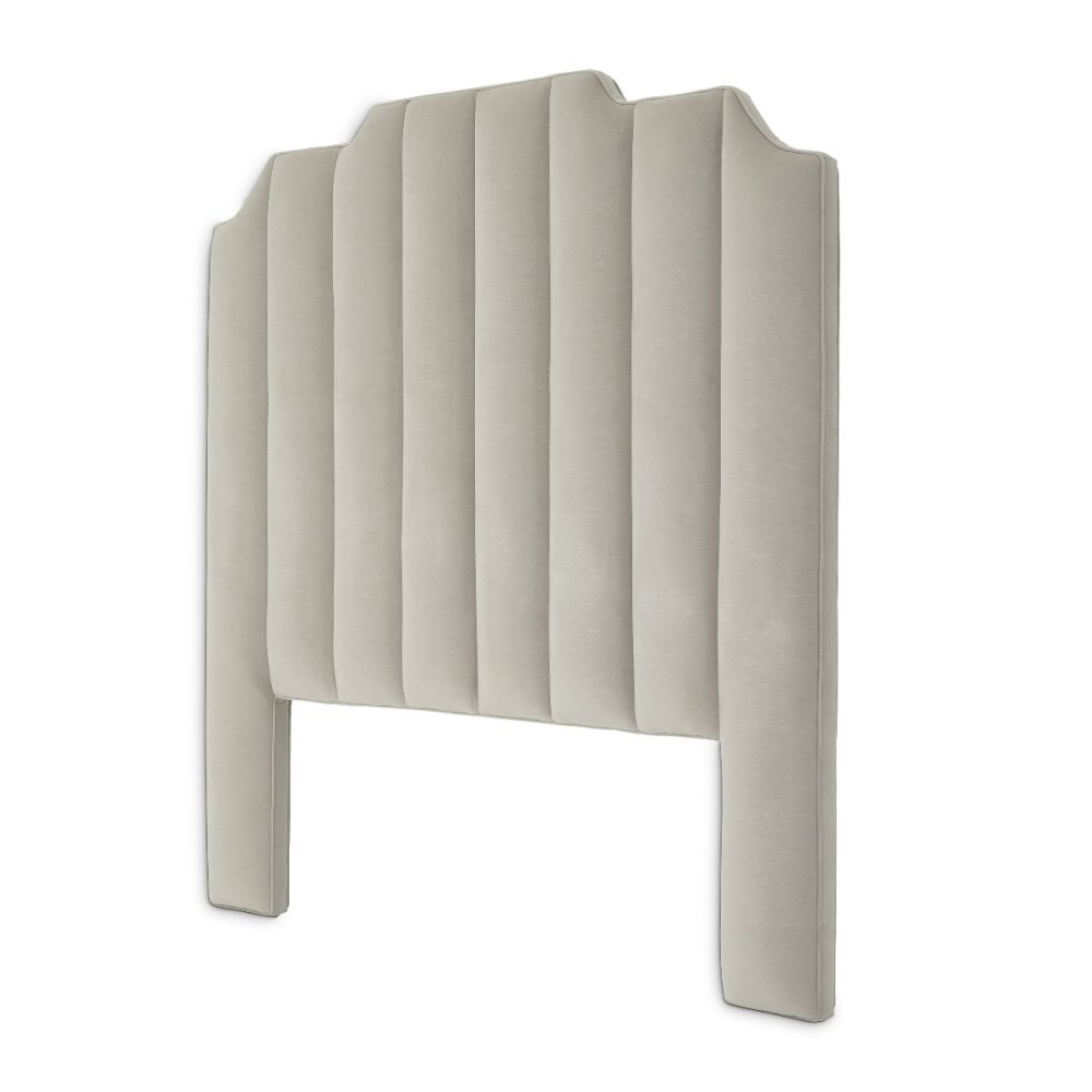 Chic pebble grey velvet headboard by  Eichholtz