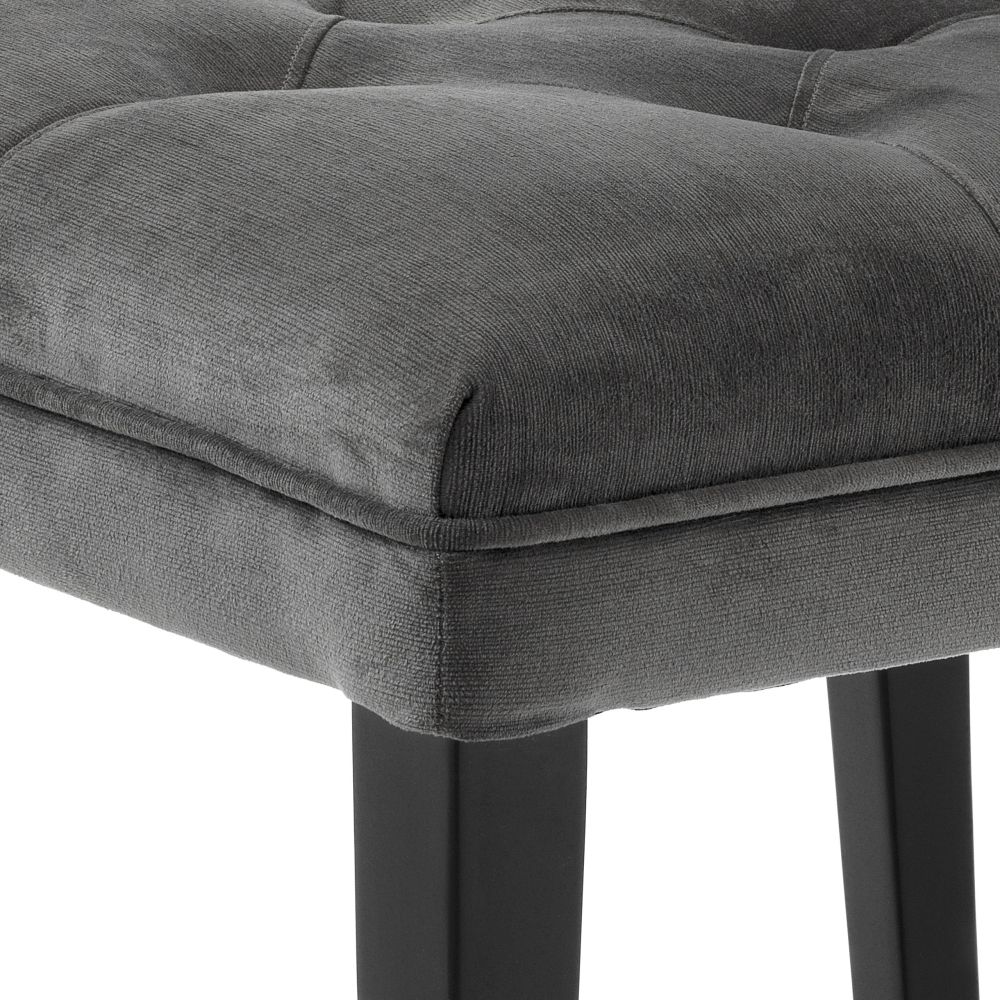 Luxury granite grey velvet modern dining chair