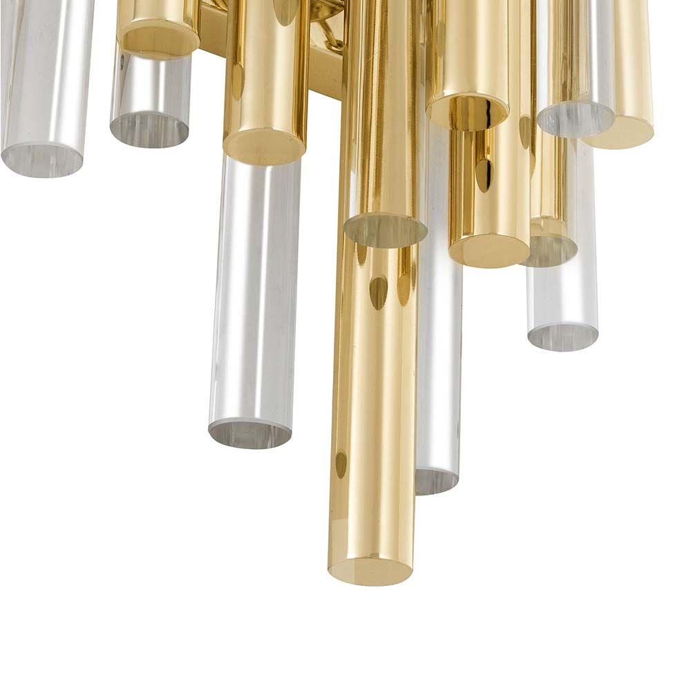 Gold and glass droplet wall lamp