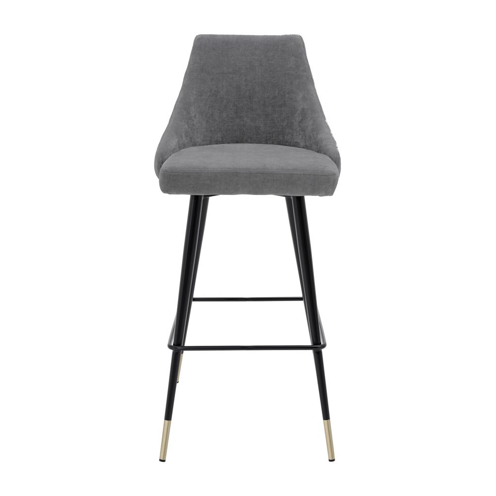 A modern grey velvet bar stool by Eichholtz 