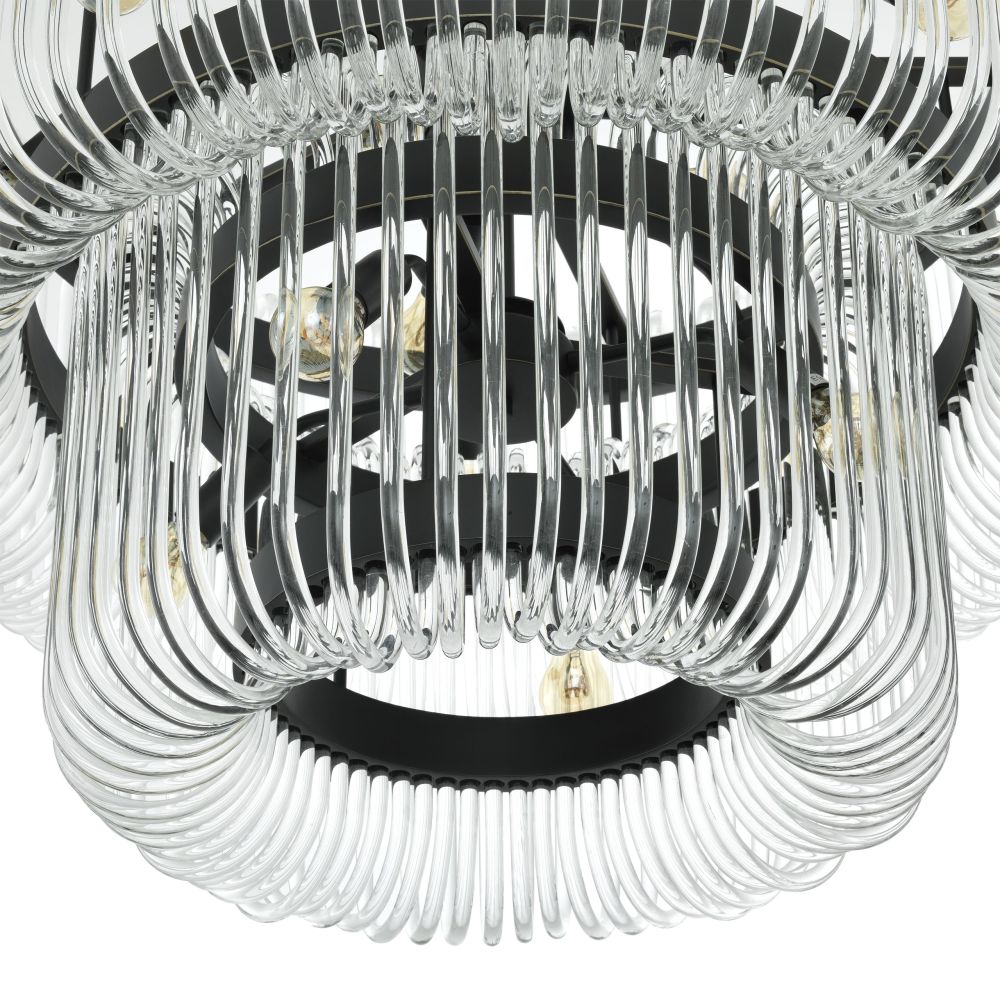two-tied chandelier with rounded glass rods