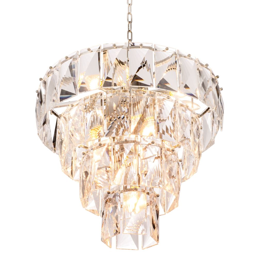 dazzling three-tier crystal chandelier 