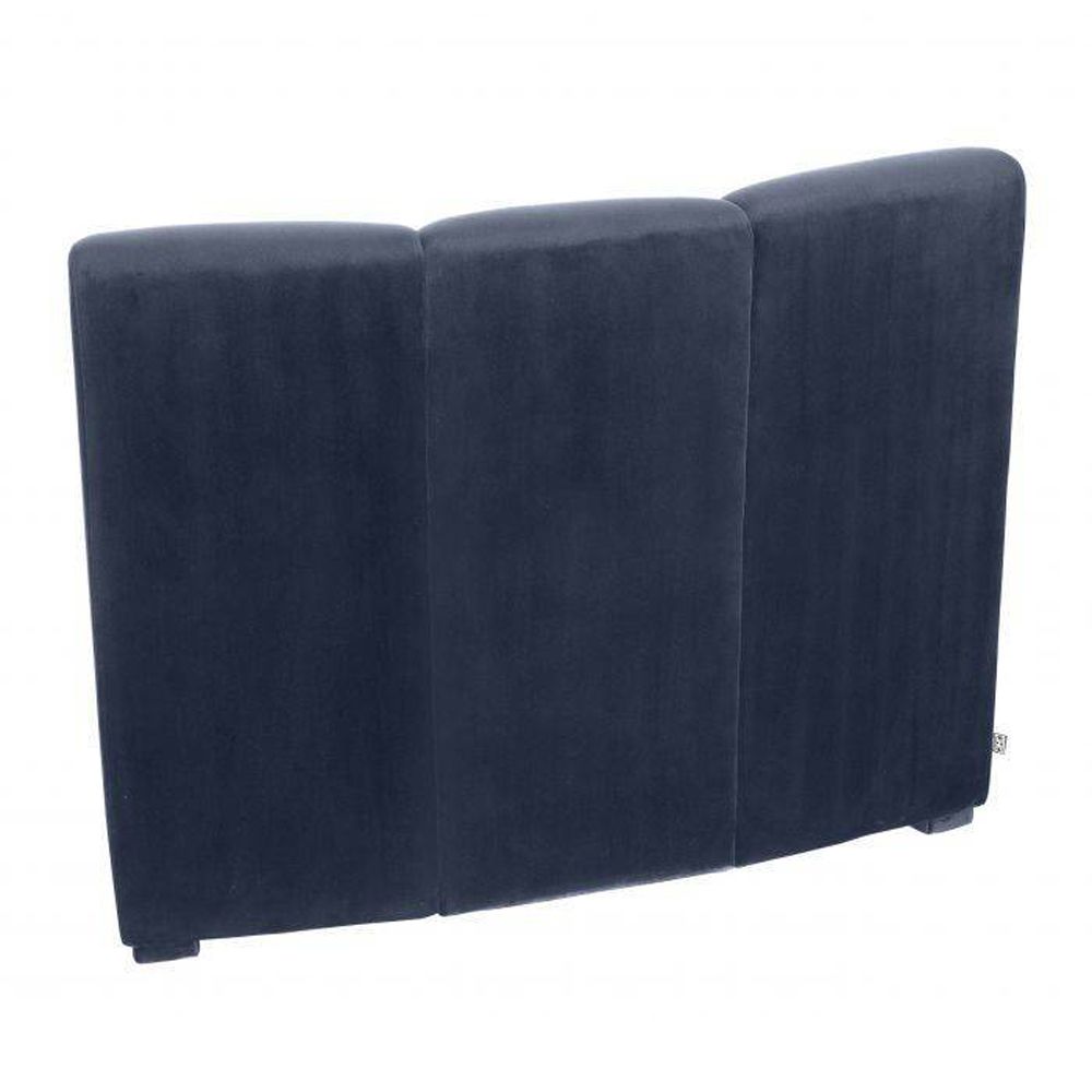 A luxury blue modular sofa with black legs