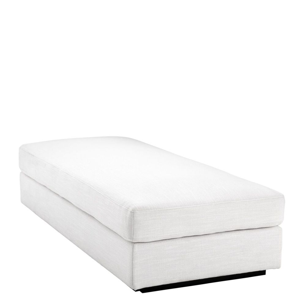 Chic Avalon white ottoman with black base