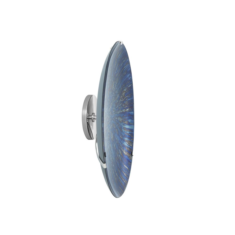Concave blue mirrored glass decorative wall object