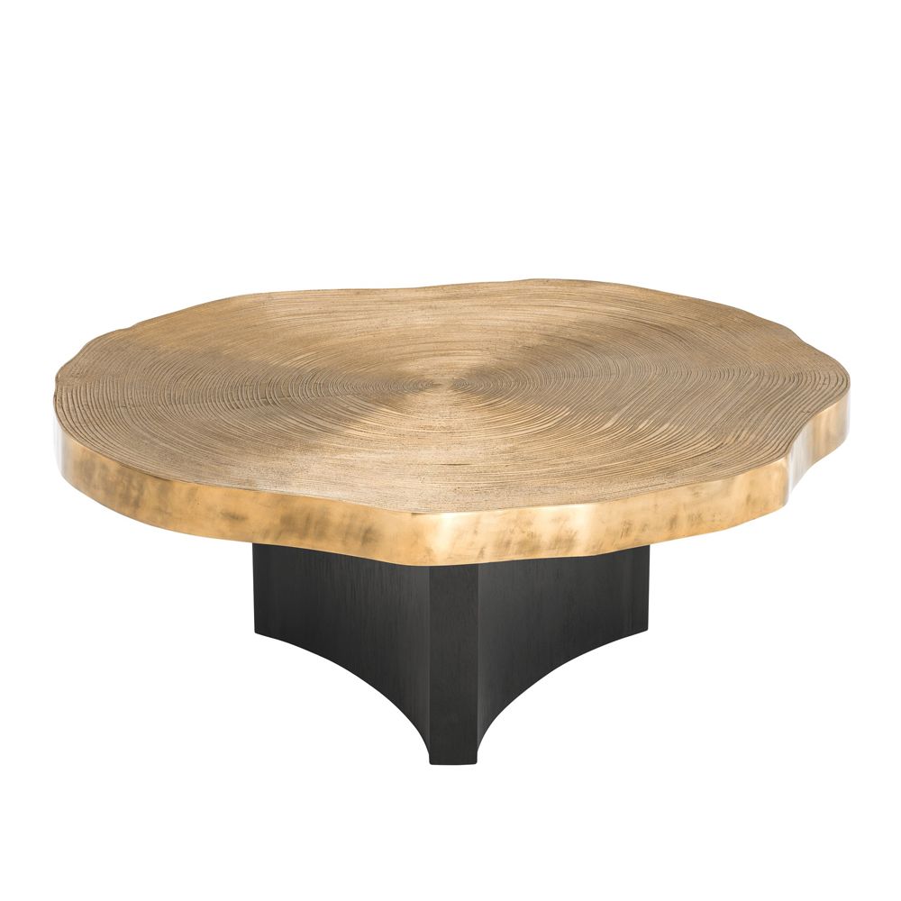 faux tree tabletop brushed brass finish