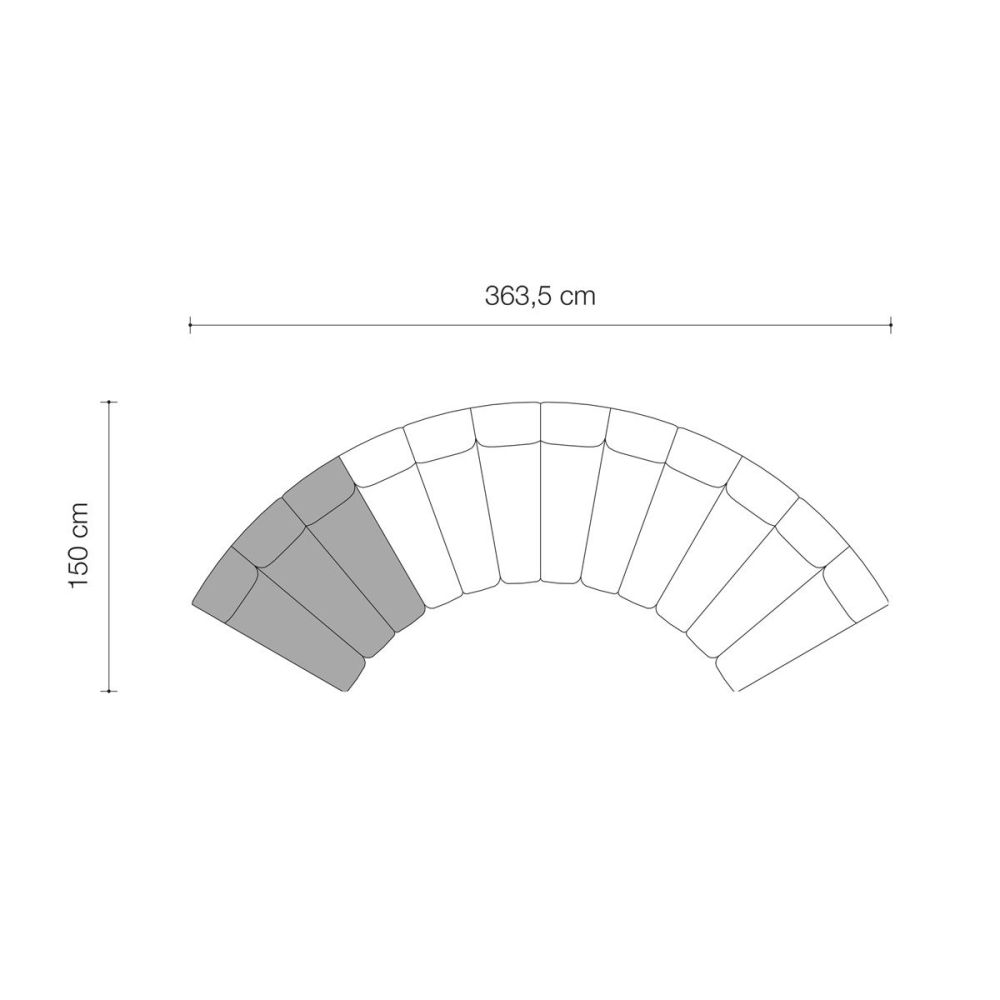 white modular sofa with black legs
