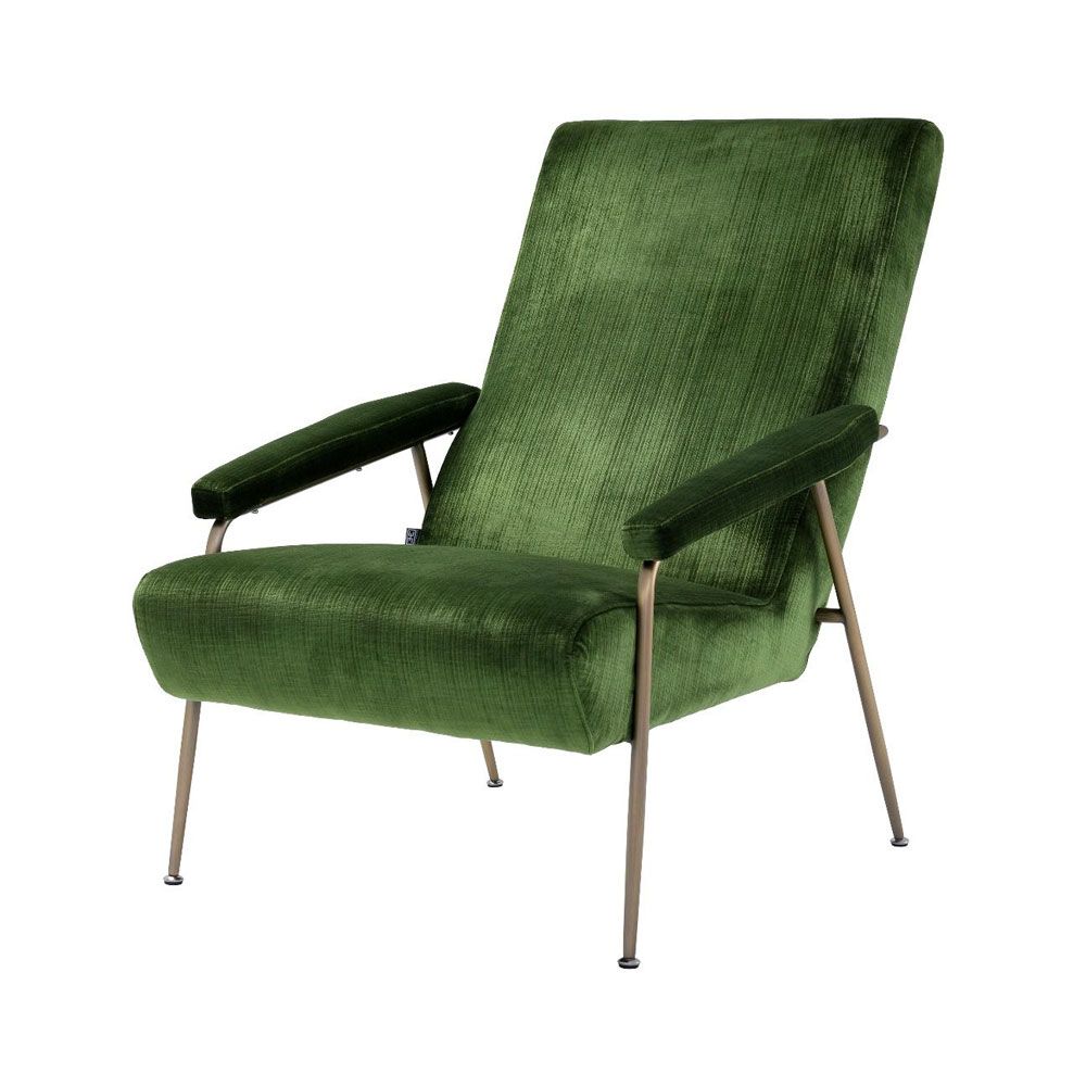 mid-century modern-inspired green velvet armchair 