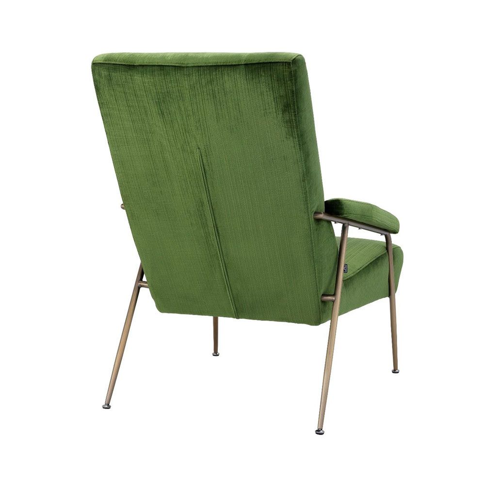 mid-century modern-inspired green velvet armchair 