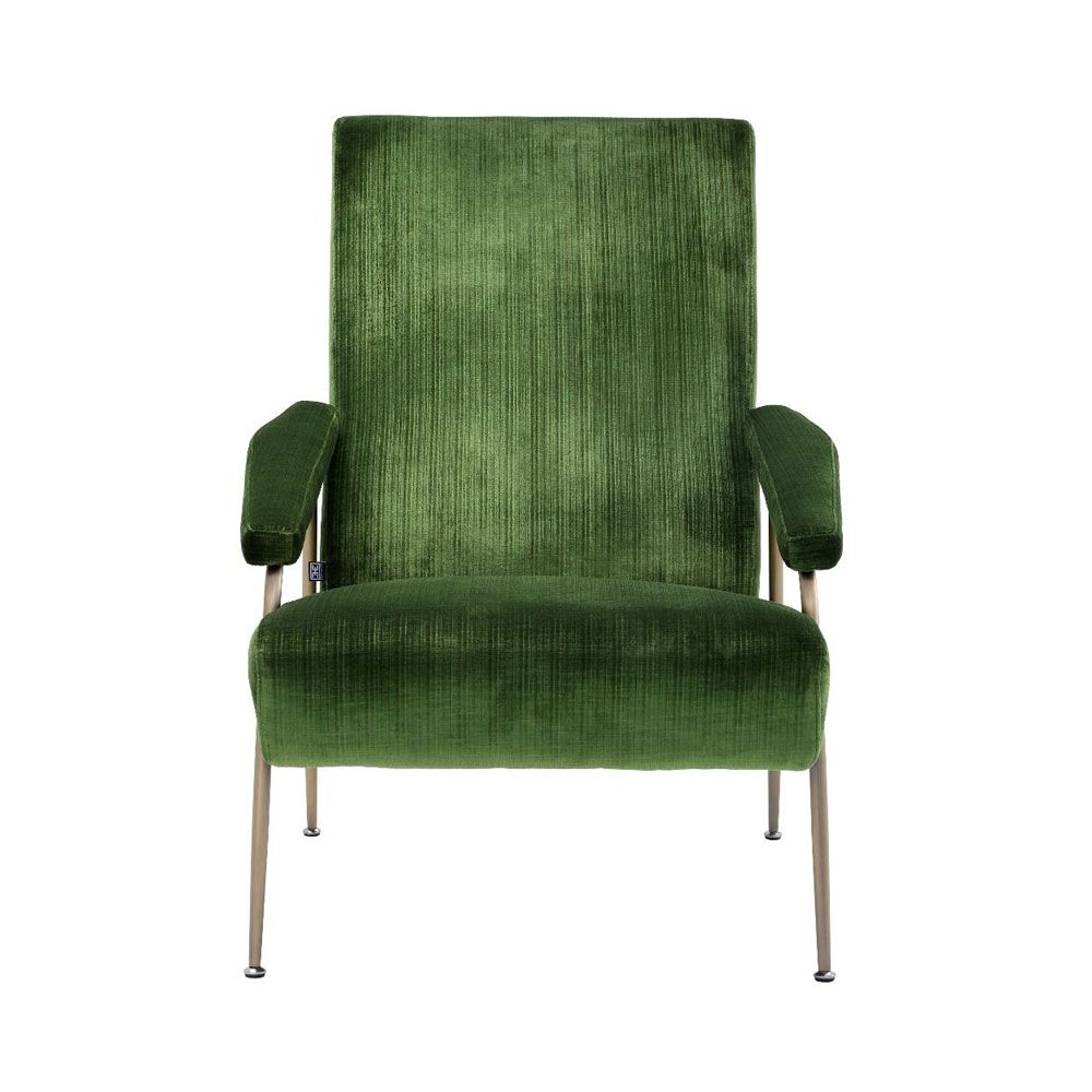 mid-century modern-inspired green velvet armchair 
