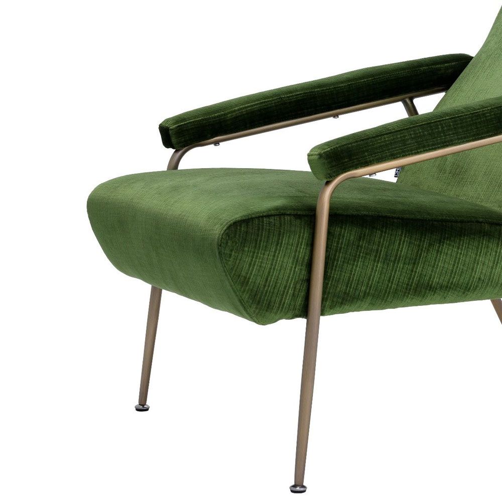 mid-century modern-inspired green velvet armchair 
