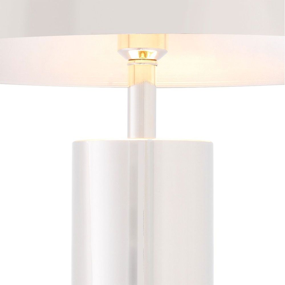 contemporary table lamp with dome top and black marble base
