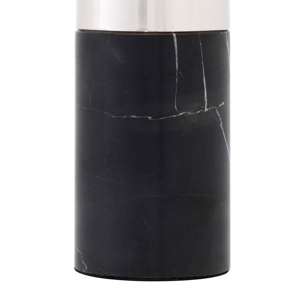 contemporary table lamp with dome top and black marble base
