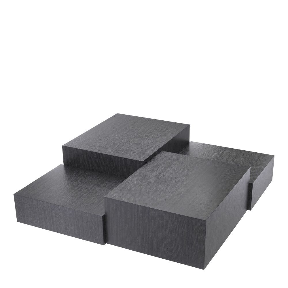Charcoal grey oak, square three-dimensional coffee table