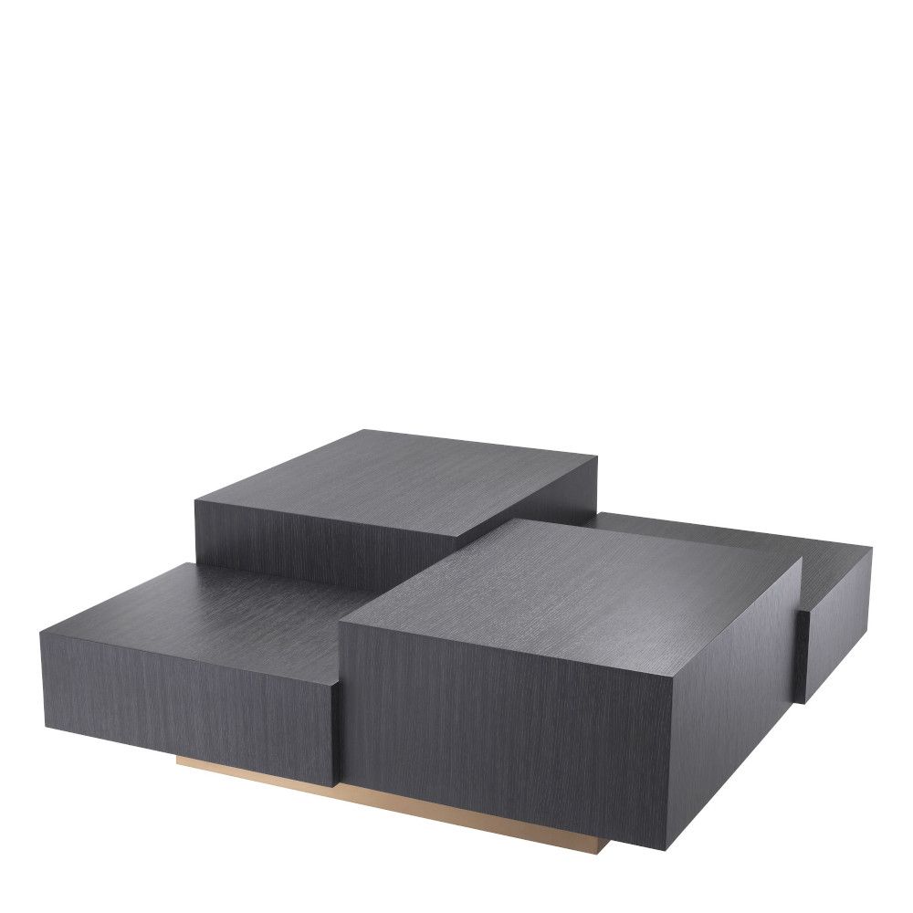Charcoal grey oak, square three-dimensional coffee table