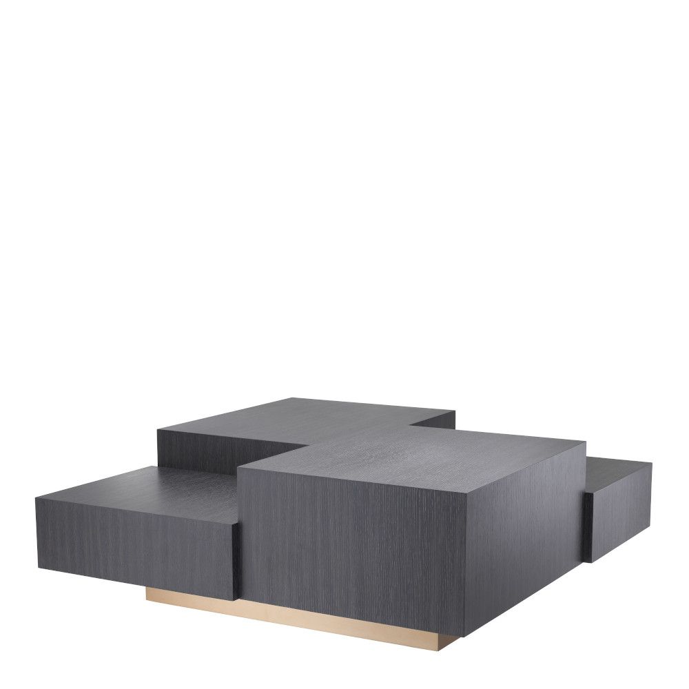 Charcoal grey oak, square three-dimensional coffee table