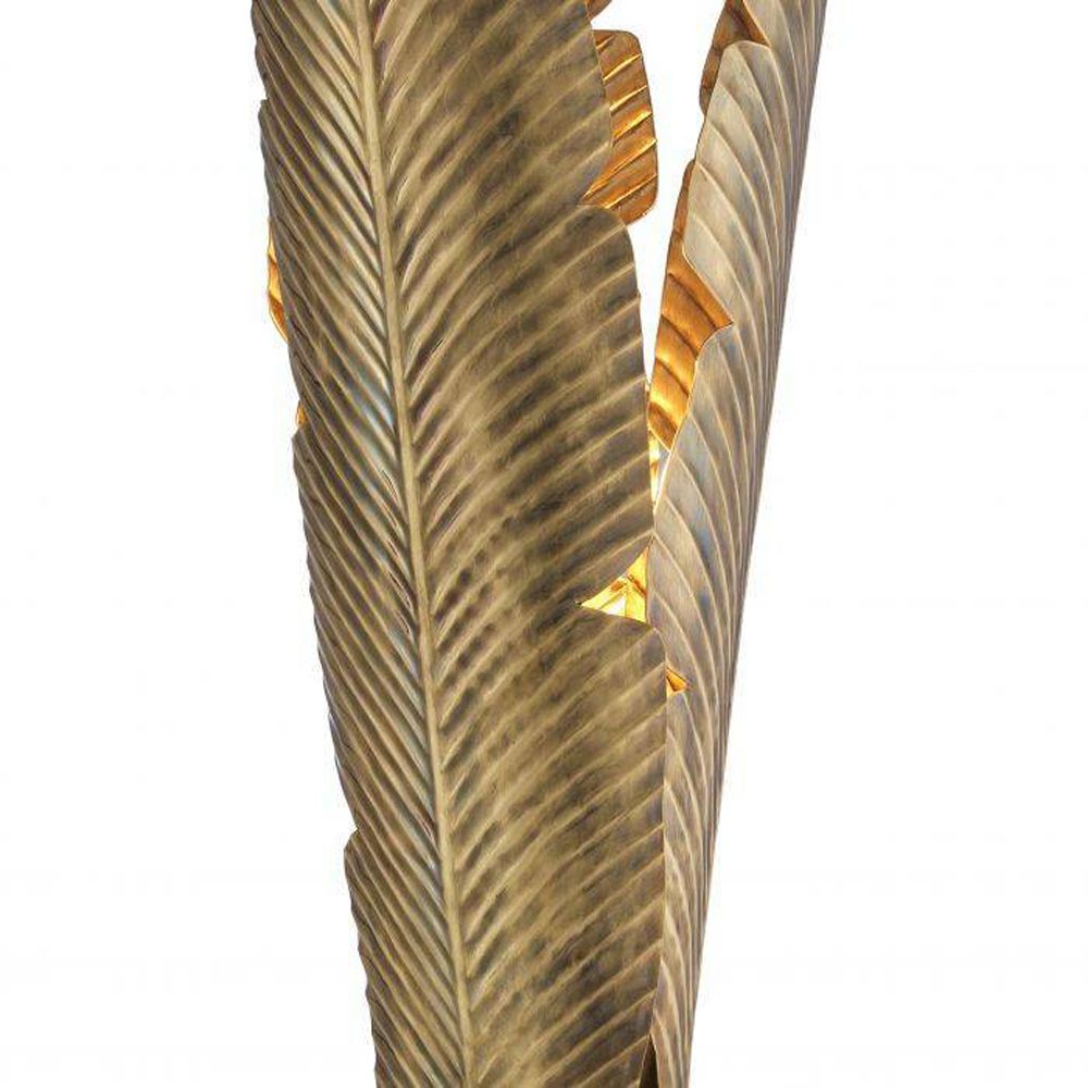 Vintage brass table lamp on black granite base