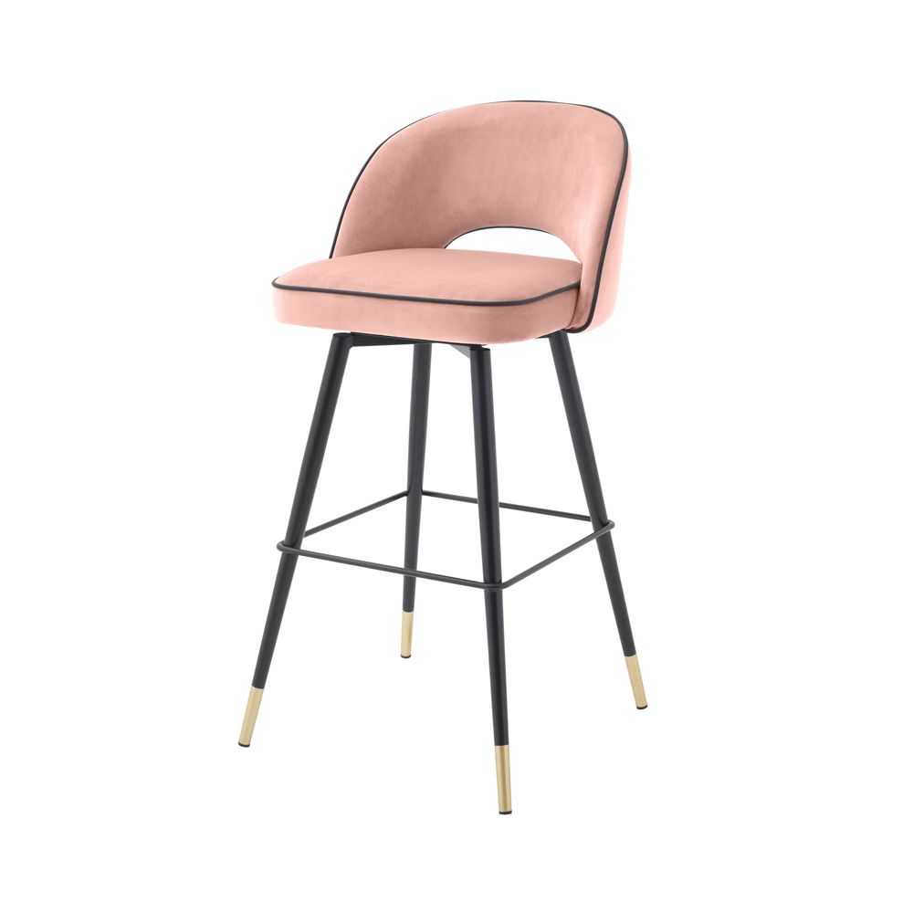 Luxurious Eichholtz pink velvet bar stools