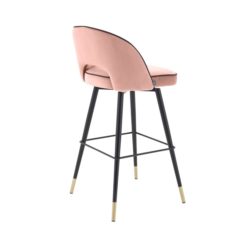 Luxurious Eichholtz pink velvet bar stools