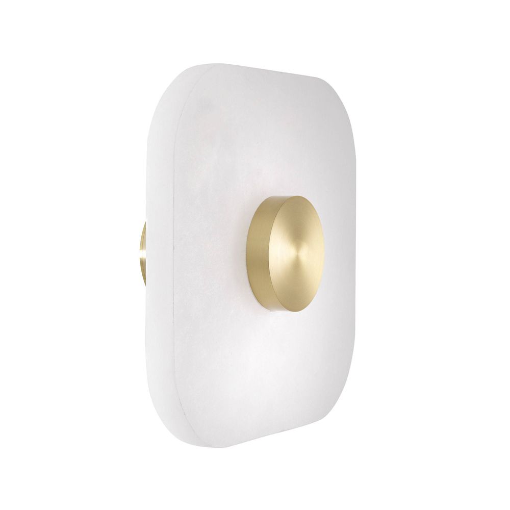 Eichholtz square alabaster wall lamp with a brass finish