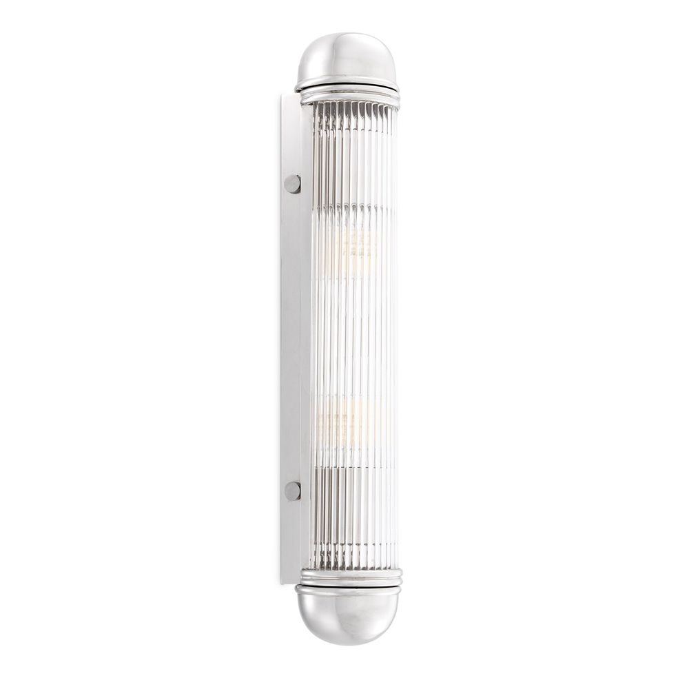 Eichholtz nickel finish clear glass wall lamp