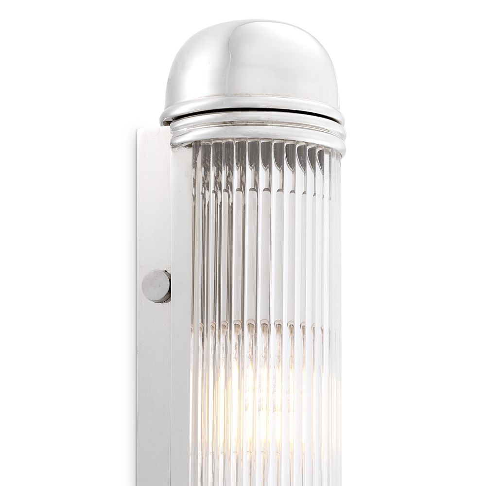 Eichholtz nickel finish clear glass wall lamp
