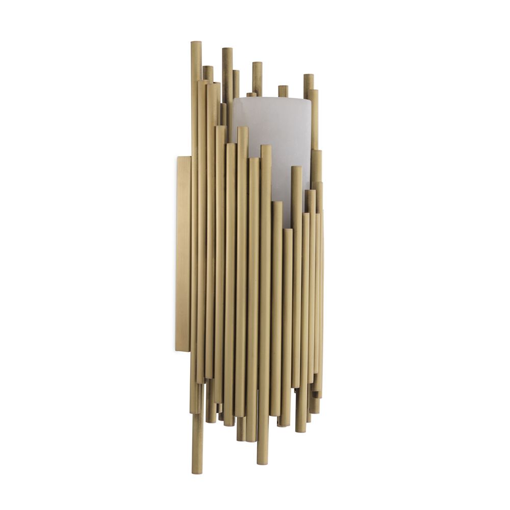 Eichholtz contemporary antique brass and alabaster wall lamp