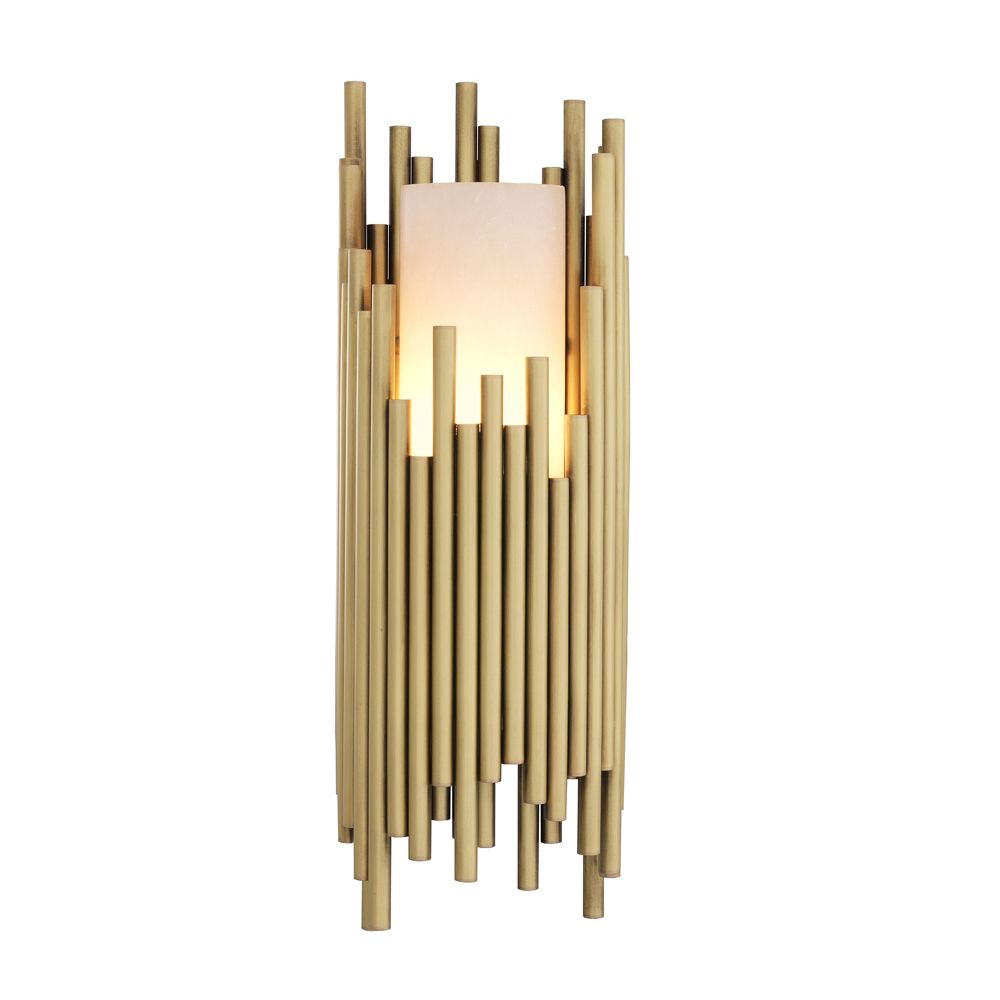 Eichholtz contemporary antique brass and alabaster wall lamp