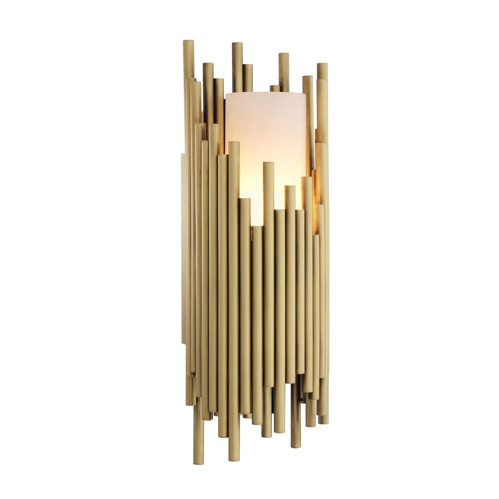 Eichholtz contemporary antique brass and alabaster wall lamp