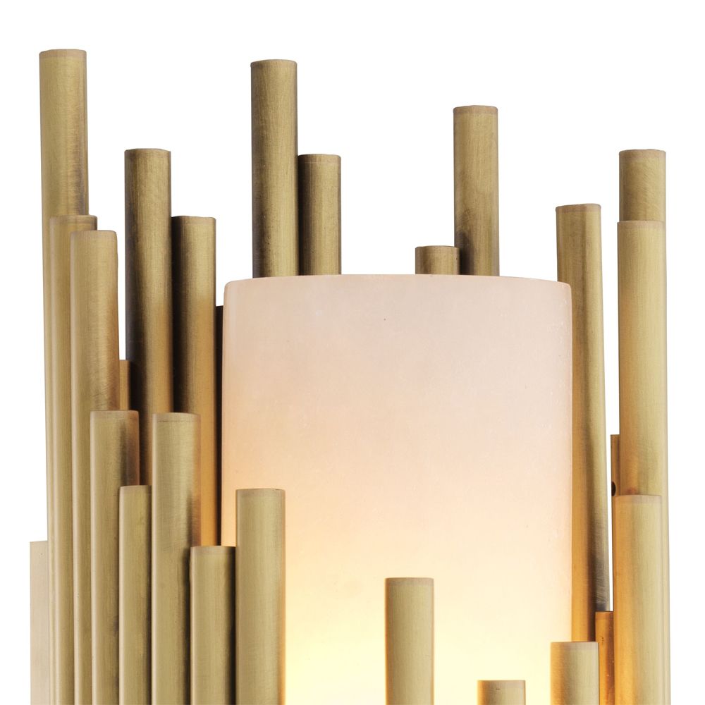 Eichholtz contemporary antique brass and alabaster wall lamp