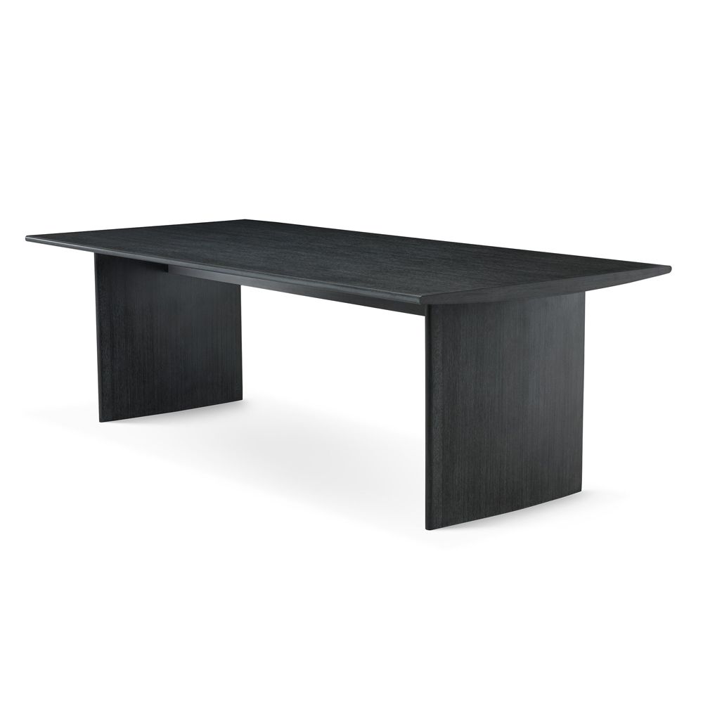 Modern charcoal grey oak veneer dining table by Eichholtz
