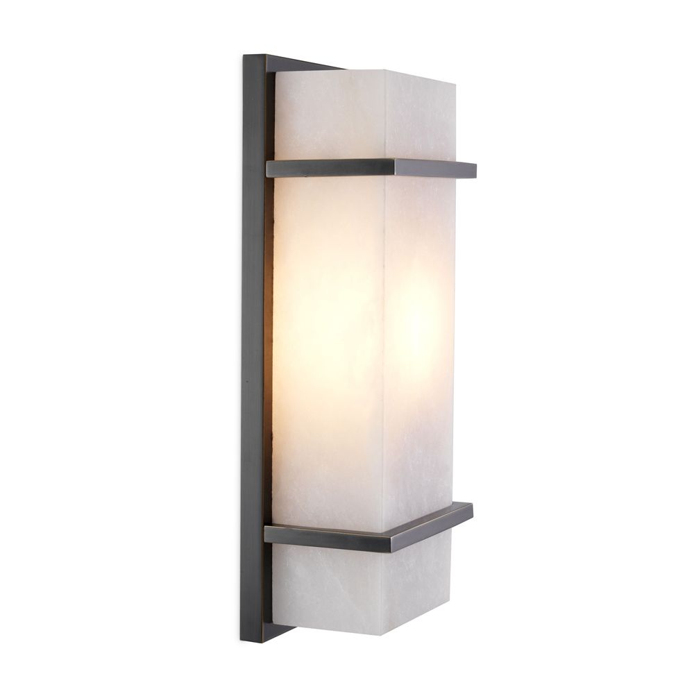 Eichholtz modern alabaster bronze finish wall lamp