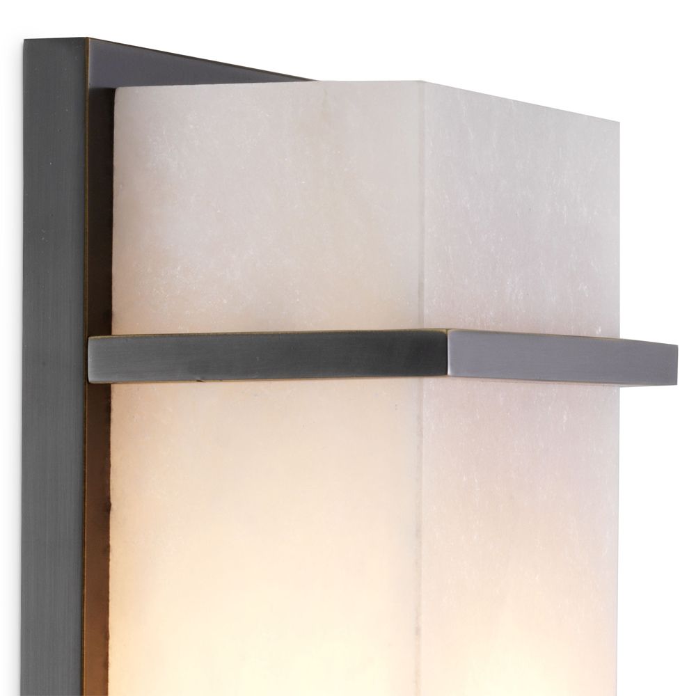 Eichholtz modern alabaster bronze finish wall lamp