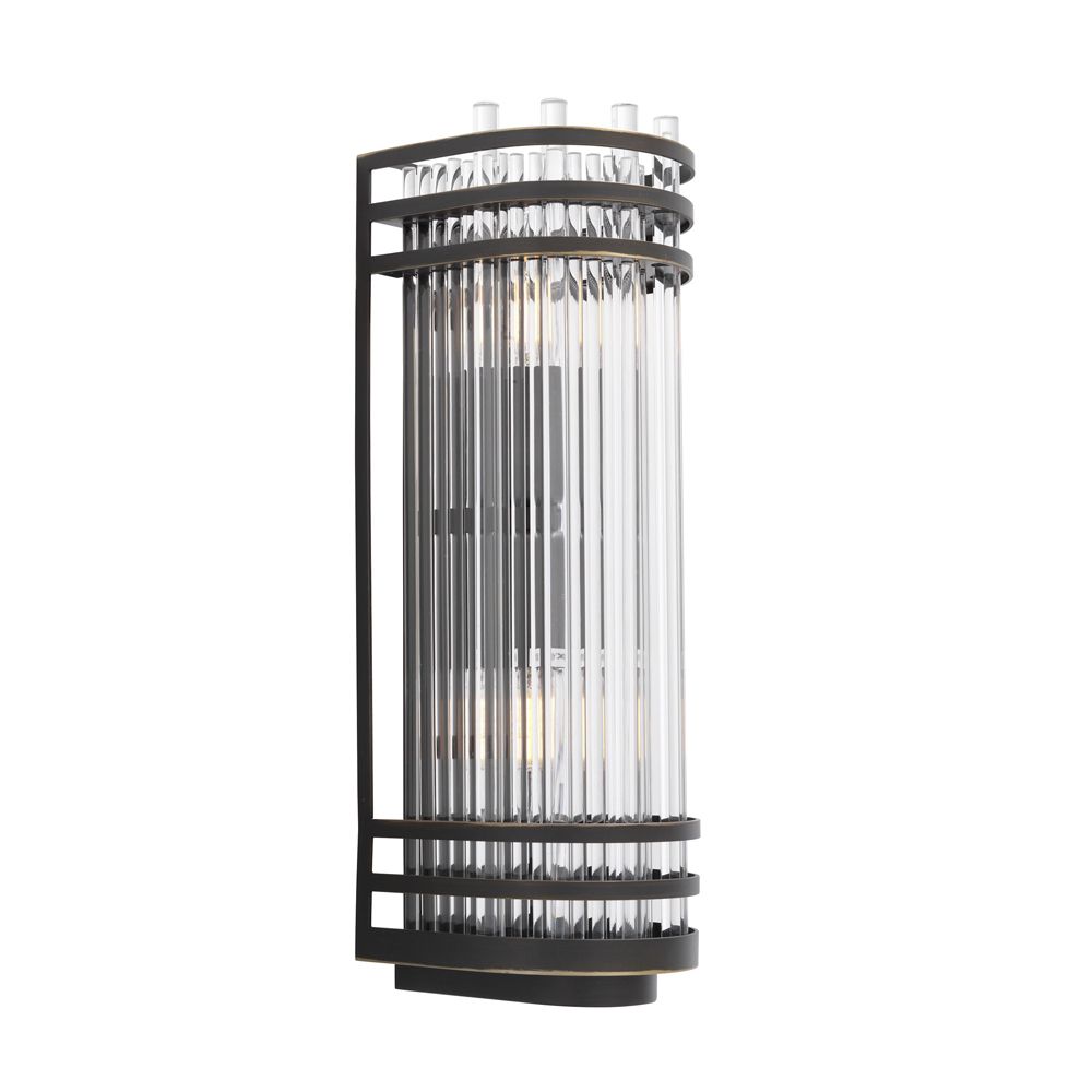 Eichholtz bronze finish clear glass wall lamp