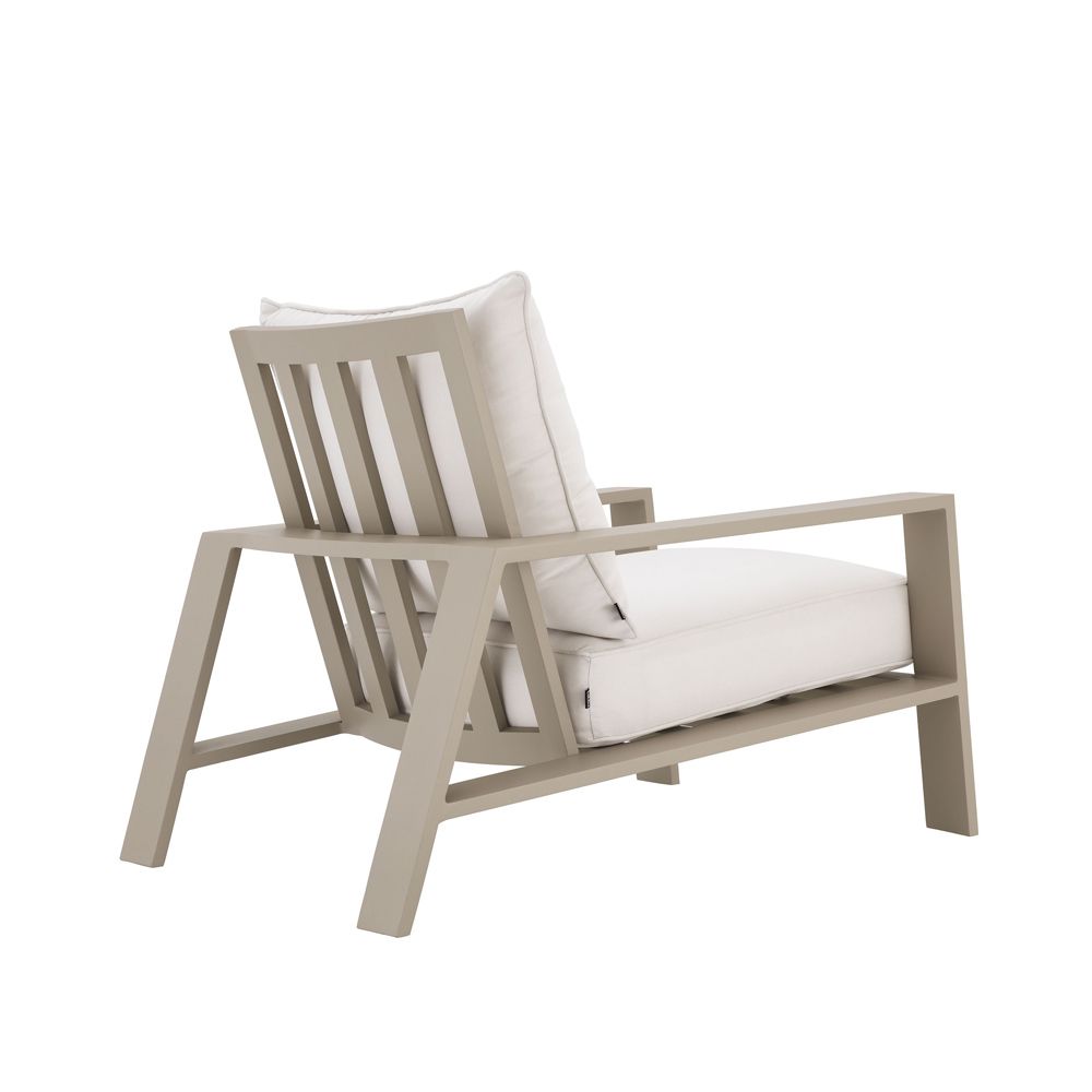 A stunning natural and sand-coloured outdoor lounge chair 