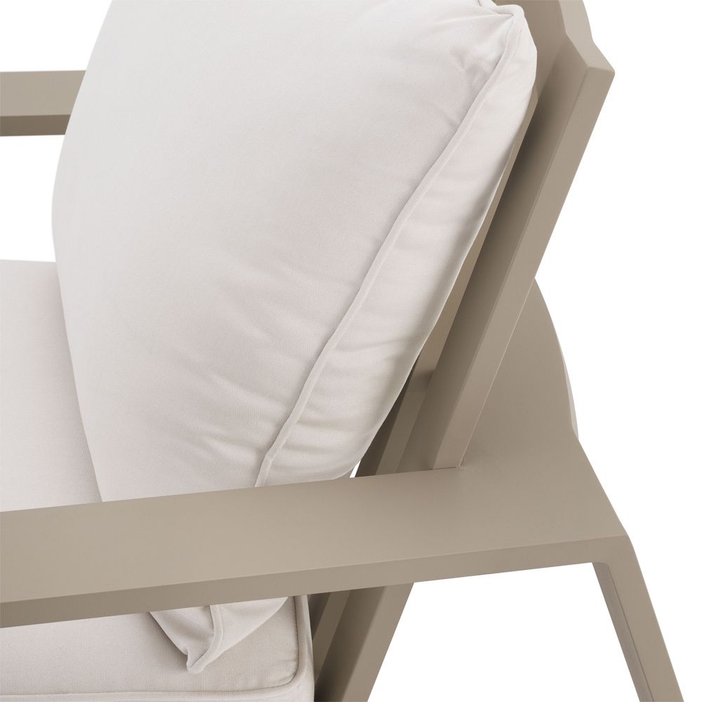 A stunning natural and sand-coloured outdoor lounge chair 
